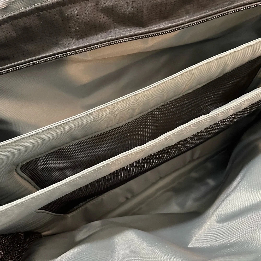 Tumi Double Zip Leather Trimmed Travel Briefcase
